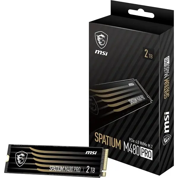 SSD M2 NVMe MSI SPATIUM M480 PRO 2TB GEN4 7.4GB par Sec